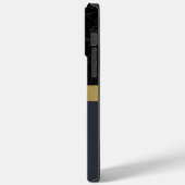 Schwarzes Muster mit goldenem Streifen Case-Mate iPhone Hülle (Rückseite / Links)