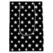 Schwarzes Muster mit Sternen Mittlere Geschenktüte (Rückseite)
