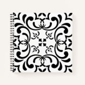 Schwarzes Muster Notizblock (Vorderseite)