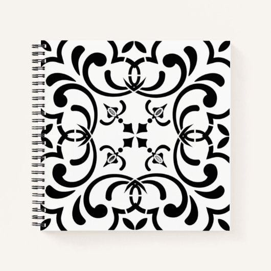 Schwarzes Muster Notizblock (Vorderseite)