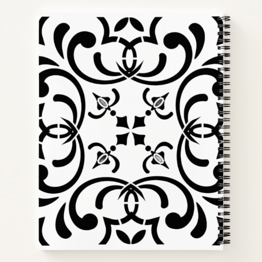 Schwarzes Muster Notizblock (Rückseite)