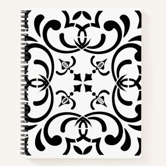 Schwarzes Muster Notizblock (Vorderseite)