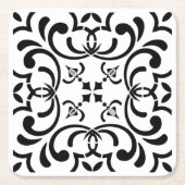 Schwarzes Muster Rechteckiger Pappuntersetzer (Vorderseite)