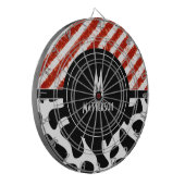 Schwarzes Muster, rotes weißes Streifen Dartscheibe (Vorderseite Links)