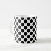 Schwarzes Muster weißer Hintergrund Kaffeetasse (Vorderseite Links)
