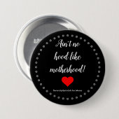 Schwarzes Mutterschafts-Button Button (Vorne & Hinten)