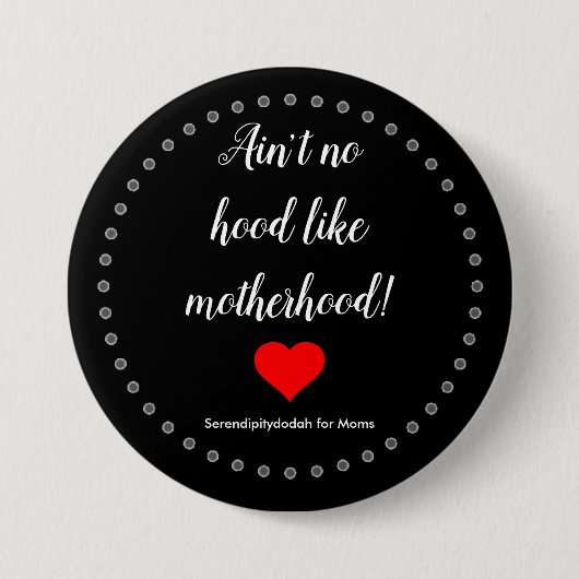 Schwarzes Mutterschafts-Button Button (Vorderseite)