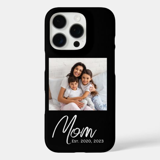 Schwarzes Mutti-Etabliertes-Script-Foto-Case-Mate Case-Mate iPhone Hülle (Rückseite)
