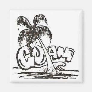 schwarzes n-Weiß Guam Magnet