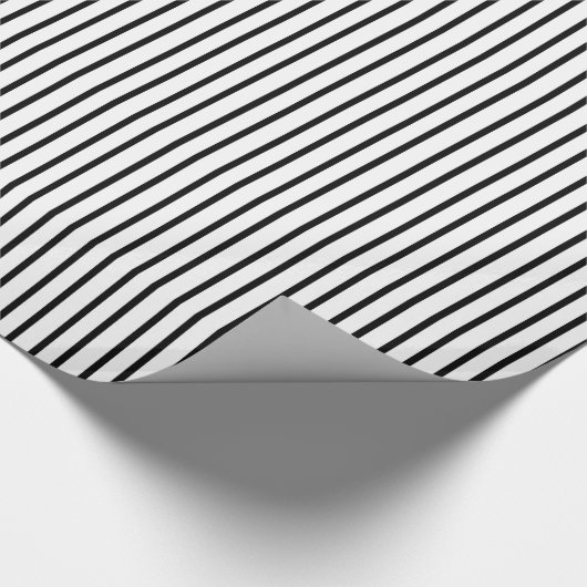 Schwarzes Nadelstreifen-Packpapier Geschenkpapier (Ecke)