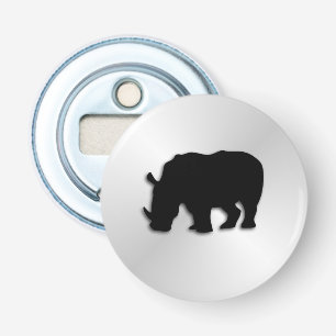 Schwarzes Nashorn auf Silber Flaschenöffner