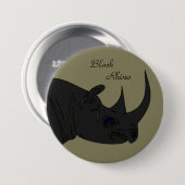 Schwarzes Nashorn Button (Vorne & Hinten)