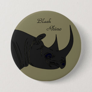 Schwarzes Nashorn Button
