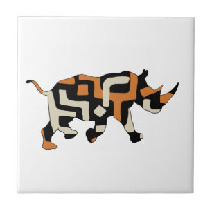 Schwarzes Nashorn der Dodo-Klamotten-(bedrohte Fliese