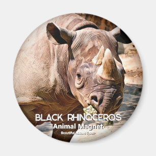 Schwarzes Nashorn Magnet