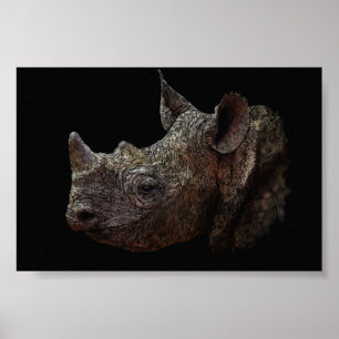 Schwarzes Nashorn Poster