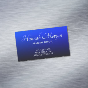 Schwarzes Navy Saphir Blau Ombre Elegant Magnetische Visitenkarte