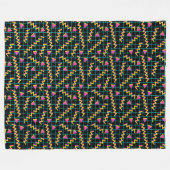 Schwarzes/Neonmuster der 80er Jahre Fleecedecke (Vorderseite (Horizontal))