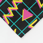 Schwarzes/Neonmuster der 80er Jahre Fleecedecke (Ecke)