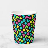 Schwarzes/Neonmuster der 80er Jahre Pappbecher (Links)