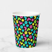 Schwarzes/Neonmuster der 80er Jahre Pappbecher (Rechts)