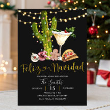 Schwarzes Neonschild Mexican Feliz Navidad Holiday