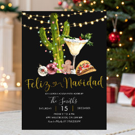 Schwarzes Neonschild Mexican Feliz Navidad Holiday Einladung