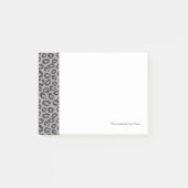 Schwarzes Netzblatt mit Leopardenmuster in Weiß Post-it Klebezettel (Vorderseite)
