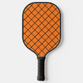 Schwarzes Netzgewebe auf orangefarbenem Paddel Pickleball Schläger (Rückseite)