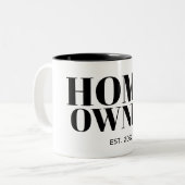 Schwarzes neues Eigenheim Jahr eingerichtet Zweifarbige Tasse (Vorderseite Links)