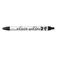 Schwarzes Niedliches Coquette-Bogen-Monogramm