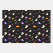 Schwarzes Niedliches farbiges magisches Halloween Geschenkpapier Set (Vorderseite 2)