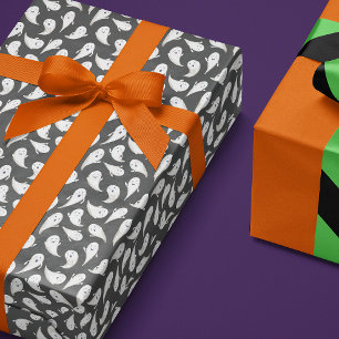 Schwarzes Niedliches Geisterbeschriftungspapier Geschenkpapier