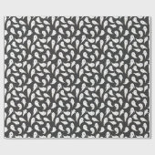 Schwarzes Niedliches Geisterbeschriftungspapier Geschenkpapier (Flach)