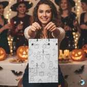 Schwarzes Niedliches Haloween Pumpkin Mittlere Geschenktüte