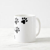 schwarzes niedliches Hundetatzenhündchen Kaffeetasse (VorderseiteRechts)
