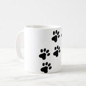 schwarzes niedliches Hundetatzenhündchen Kaffeetasse (Vorderseite Links)