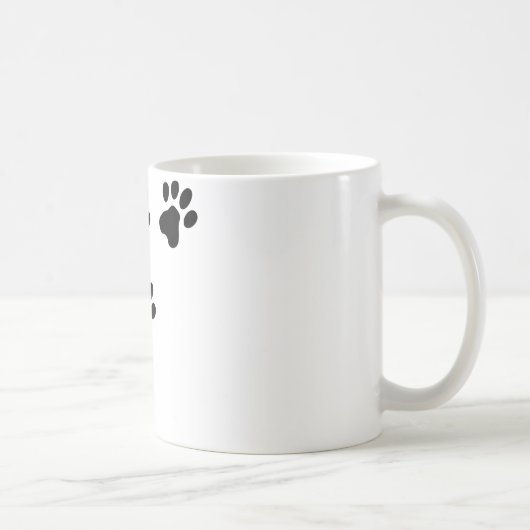 schwarzes niedliches Hundetatzenhündchen Kaffeetasse (Rechts)