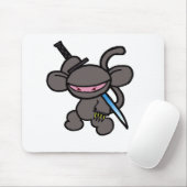 Schwarzes Ninja Greifer-Keine Wörter Mousepad (Mit Mouse)