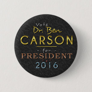 Schwarzes nobles Ben-Carson Präsidenten-2016 Gold Button