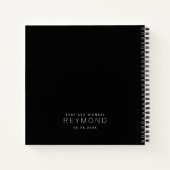 Schwarzes Notebook als Hochzeitsbuch Notizblock (Rückseite)
