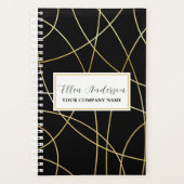 Schwarzes Notebook mit Metallic-Akzenten Planer (Vorderseite)