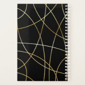 Schwarzes Notebook mit Metallic-Akzenten Planer (Rückseite)