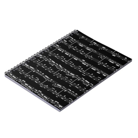 Schwarzes Notenen-Notizbuch Notizblock (Linke Seite)