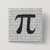Schwarzes Number pi day mathematical symbol Button (Vorderseite)