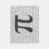 Schwarzes Number pi day mathematical symbol Fleecedecke (Vorderseite)