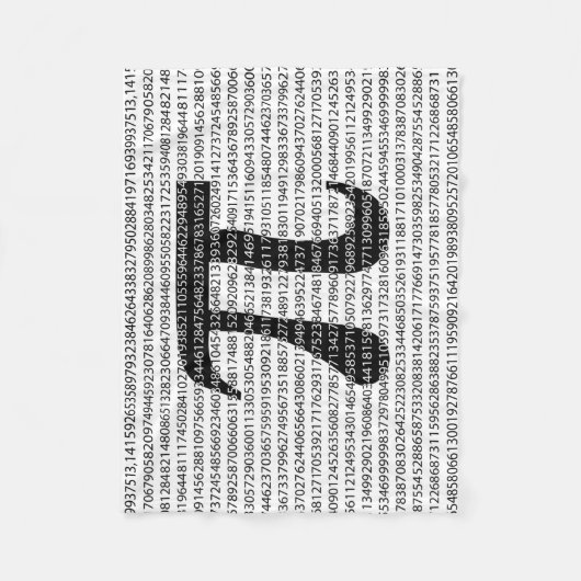 Schwarzes Number pi day mathematical symbol Fleecedecke (Vorderseite)