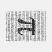 Schwarzes Number pi day mathematical symbol Fleecedecke (Vorderseite (Horizontal))