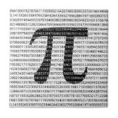 Schwarzes Number pi day mathematical symbol Fliese (Vorderseite)