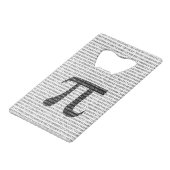 Schwarzes Number pi day mathematical symbol Geldkarten Flaschenöffner (Vorderseite Schrägansicht)